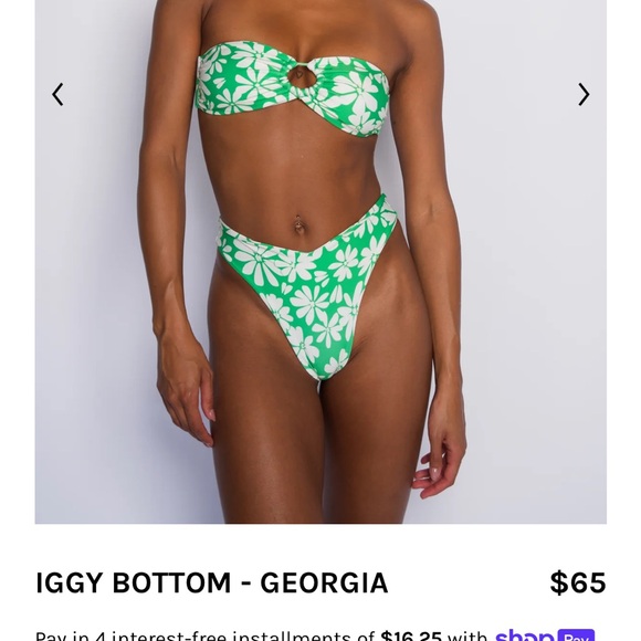 Skatie bikini bottom Extra small. Blue print with palms and flowers in Iggy - Picture 4 of 4